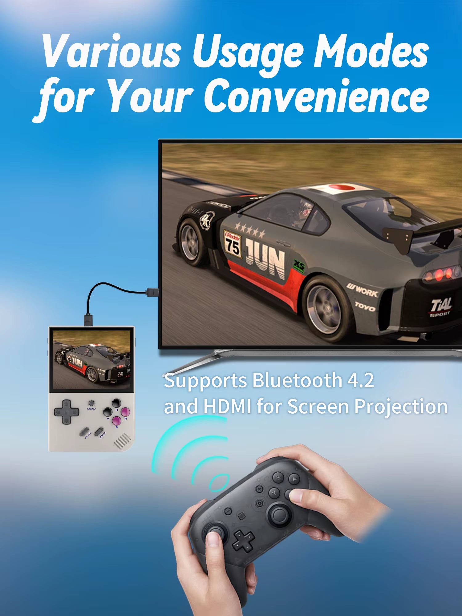 RG35XX plus Handheld Game Console 3.5" IPS Screen with 3300Mah Linux System Retro Games Console Built-In 64G 5000 Games